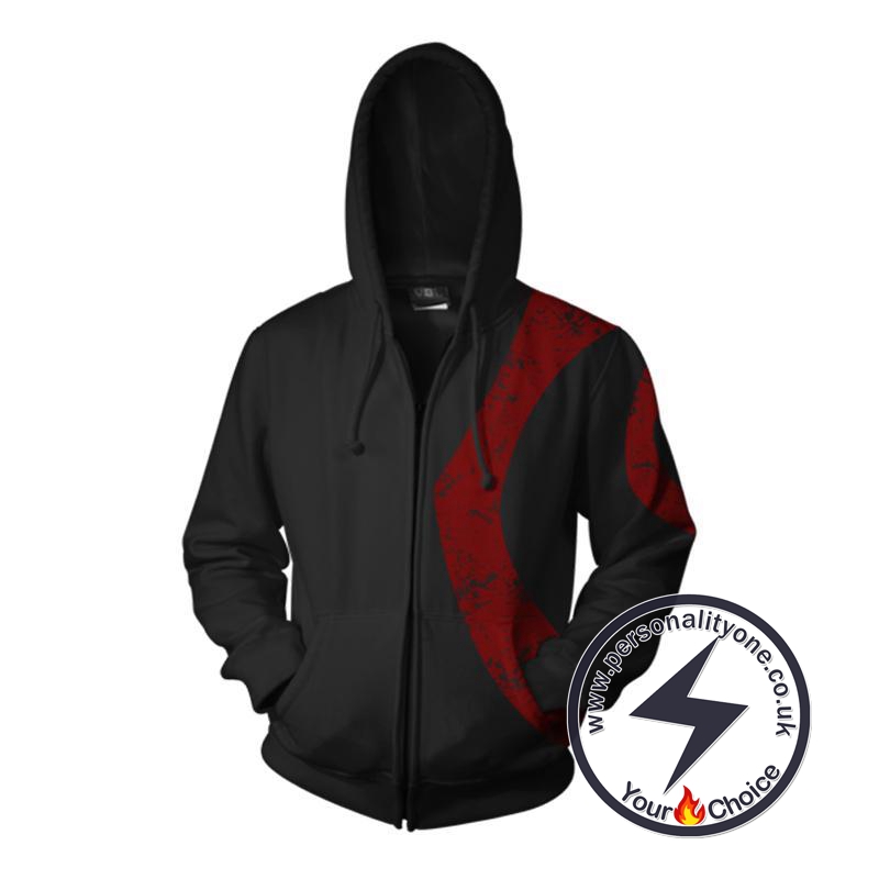 God of War Kratos Zip Up Hoodie BLACK Jacket